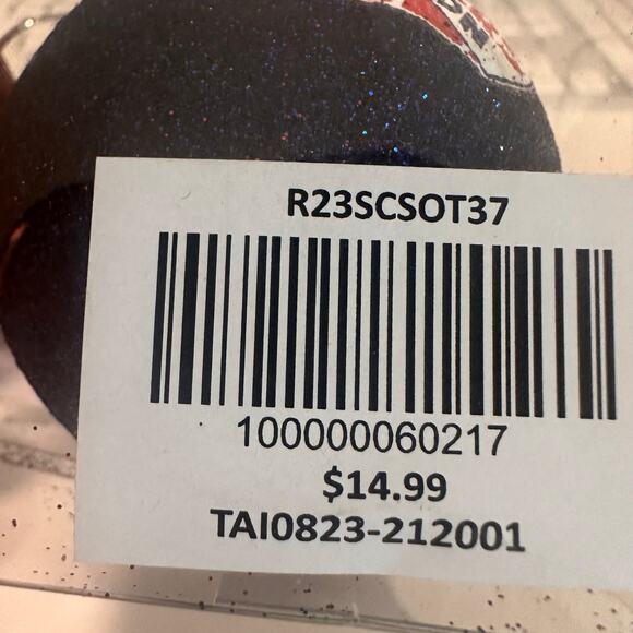 NCA Varsity Spirit 4 pack team ornament set FOCO red blue glitter silver cheer - Picture 2 of 8